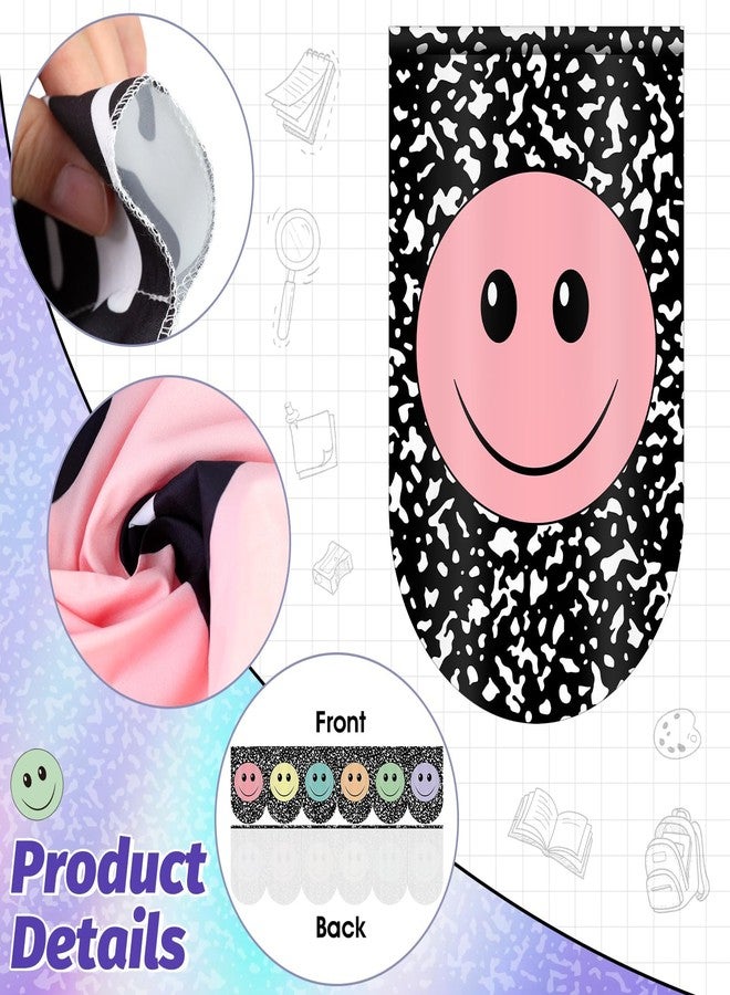 AKAIXI 6pcs Composition Classroom Curtains Back to School Pastel Smiley Face Curtains for Classroom Black and White Composition Curtain for Kindergarten Playroom Daycare Bedroom Living Room 36"X24" - Image 3